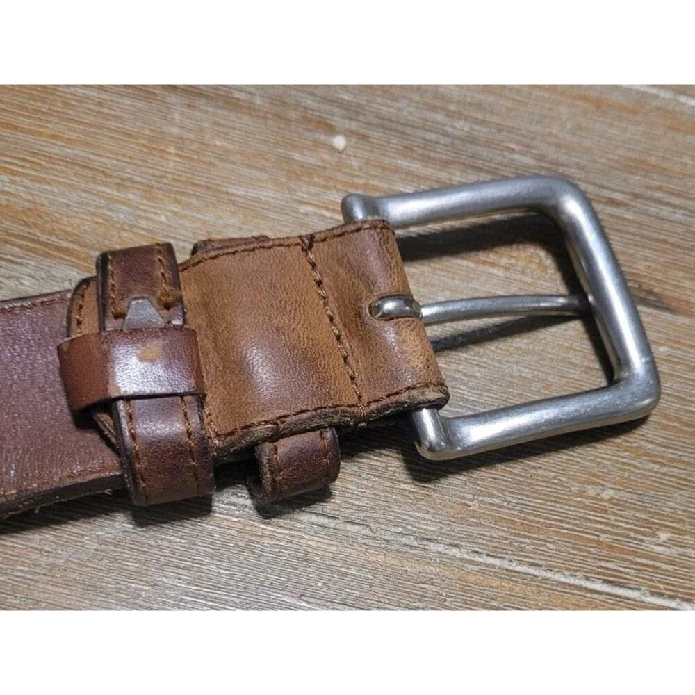 Vtg Coach Tabac 3878 Nubuc Brown Leather Belt 32 Waist Size